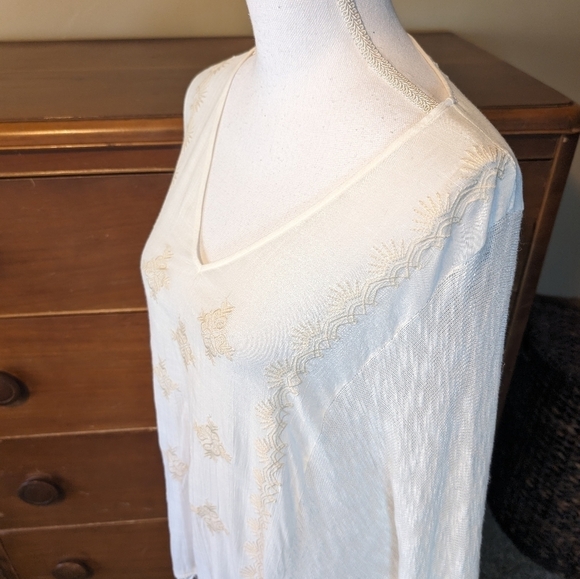 Knox Rose Boho White FRINGE Poncho - Picture 4 of 13